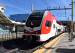 Caltrain Stadler KISS MU Car # 309 trails on the southbound run